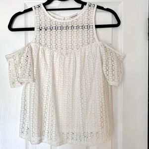 Eyelet Cold Shoulder Top